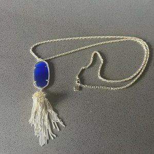 Kendra Scott Rayne Gold Pendant Necklace in Cobalt Blue